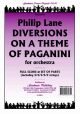 Orchestra: Lane Diversions On A Theme Of Paganini Orchestra Score And Parts