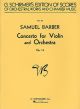 Concerto: Op14 Violin and Condensed Orch Score (Schirmer)