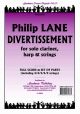 Divertissement: solo Clnt Harp and Strings: score and Parts