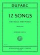 12 Songs For Medium Voice And Piano (International)