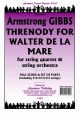 Orch: Gibbs: Threnody For Walter De L Mare: String Quartet and Orchestra: Scandpts
