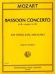 Bassoon Concerto Bb Major: K191: Bassoon Concerto For Double Bass & Piano