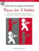 Pieces For 4 Violins: Violin Quartet: Score And Piano Accompanimnets And Cd Rom