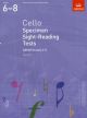ABRSM Specimen Sight-reading Tests: Cello: Grade 6-8 From 2012