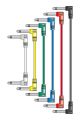 Lead: Cable: Chord Patch Lead: 0.5M: Set Of 6 Coloured