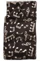 Long Black Music Scarf With  White Musical Symbols