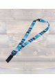 Ukulele Strap Nylon Webbing LG 1" Hawaiian Blue - Sling/Hook
