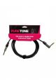 Pure Tone Guitar Cable - 3m/10ft - 1/4" Straight Jack To 1/4" Angled Jack - Black