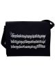 Black Messenger Bag (Canvas) With Music Stave Design