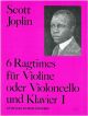 6 Ragtimes Für Violine Und Klavier - Band I (scott Joplin)