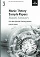 OLD STOCK SALE - ABRSM Music Theory Sample Papers Model Answers: Grade 3 (2020)