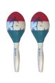 Wooden Maracas - Painted Beach Pattern