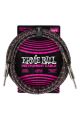 Ernie Ball Braided 3m/10ft - 1/4" Straight To 1/4" Straight Jack Lead - Purple