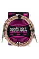 Ernie Ball Braided 3m/10ft - 1/4" Straight To 1/4" Straight Jack Lead - Emerald