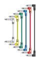 Lead: Cable: Chord Patch Lead: 15cm: Set Of 6 Coloured